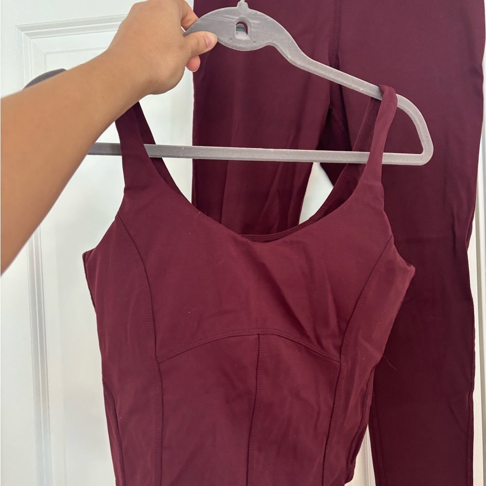 Danskin Wine Active Leggings & Cropped Tank Set - Picture 6 of 10